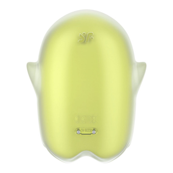 Вакуумный клиторальный стимулятор с вибрацией, жёлтый Satisfyer Glowing Ghost Yellow