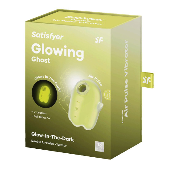 Вакуумный клиторальный стимулятор с вибрацией, жёлтый Satisfyer Glowing Ghost Yellow