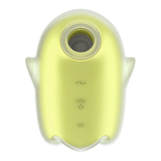 Вакуумный клиторальный стимулятор с вибрацией, жёлтый Satisfyer Glowing Ghost Yellow