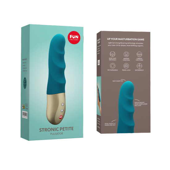 Мини-пульсатор, 8 режимов, подходит для начинающих, сине-зеленый Fun Factory Stronic Petite Deep Sea Blue