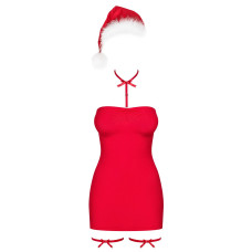 Сорочка, красная Obsessive Kissmas Chemise Red, L/XL