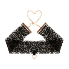 Кружевные наручники и воротник, черные Rosy Gold Lace Cuffs and Collar Black