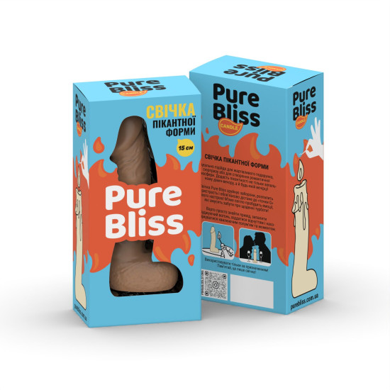 Свеча-член, коричневая, длина 15 см Pure Bliss MINI Brown