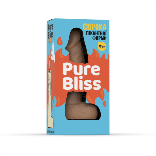 Свеча-член, коричневая, длина 15 см Pure Bliss MINI Brown