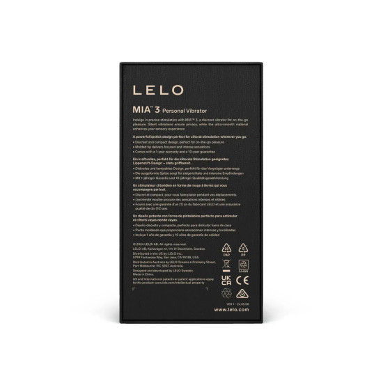 Вибропуля с элегантным дизайном, черная Lelo Mia 3 Black