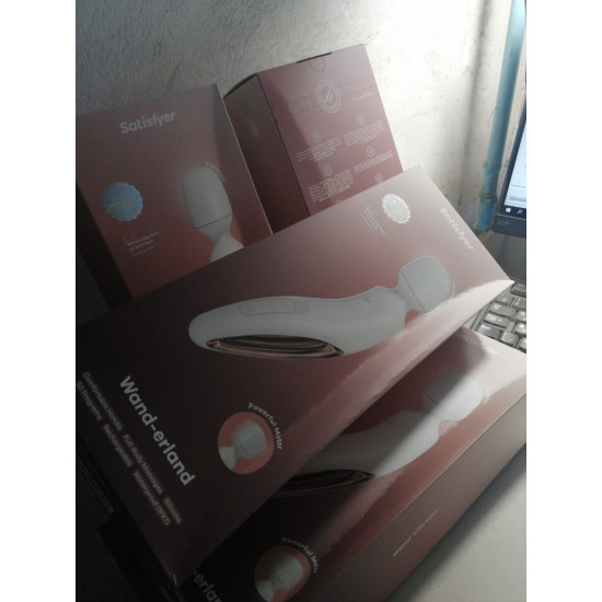 Вібромасажер, білий/рожеве золото Satisfyer Wand-erland White/Rosegold (пом’ята упаковка)