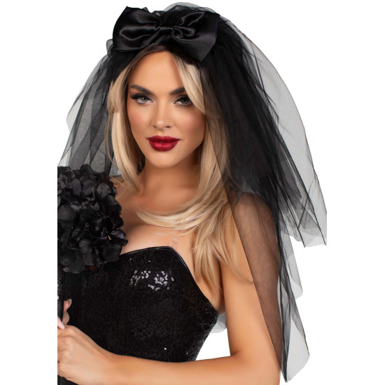 Фата нареченої, чорна Leg Avenue Tiered Bridal Veil Black, One Size
