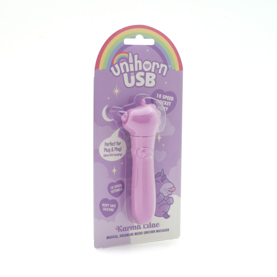 Вибропуля с USB-зарядкой Unihorn USB Bullet Karma Lilac