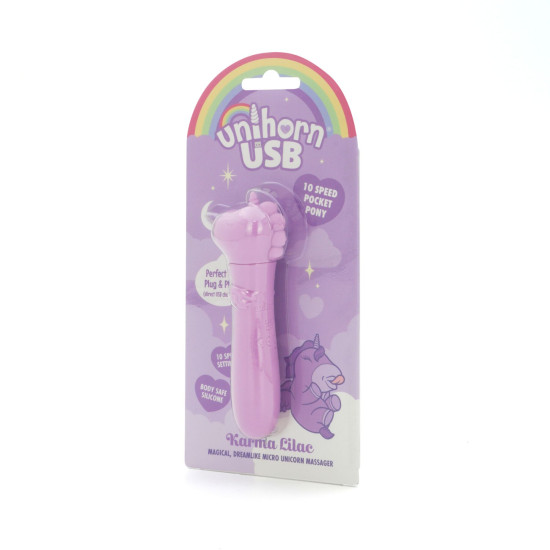 Вибропуля с USB-зарядкой Unihorn USB Bullet Karma Lilac