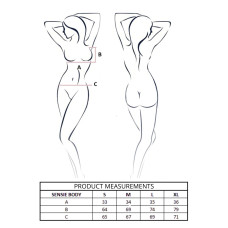 Сексуальне боді, бордове Passion Sensie Body Burgundy, S