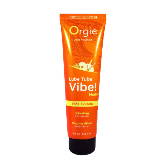 Лубрикант с эффектом вибрации и вкусом коктейля Пина Колада Orgie Lube Tube Vibe! Pina Colada, 100 ml