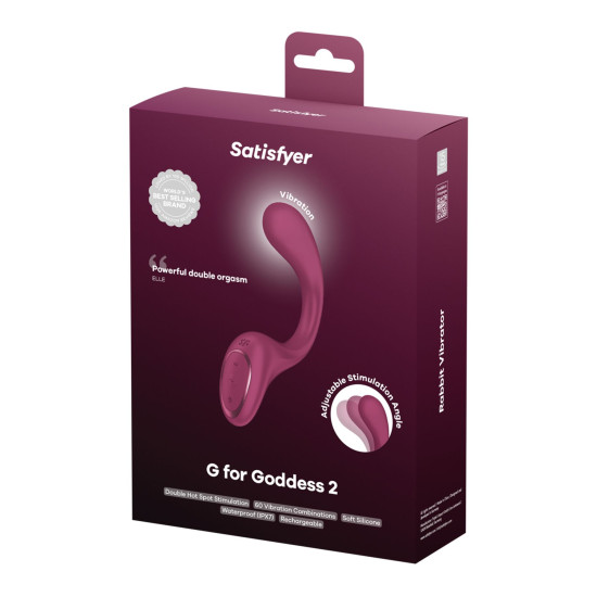 Вагінально-кліторальний вібратор з 2 моторами, винно-червоний Satisfyer G For Goddess 2 Wine Red