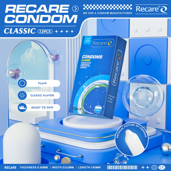 Классические презервативы, 12 шт Recare Classic Condoms