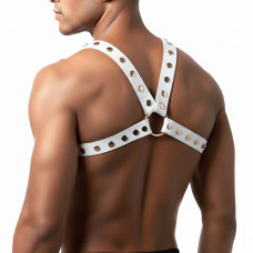 Мужская портупея из экокожи, цвет белый Art of Sex Spartacus, размер XS-M