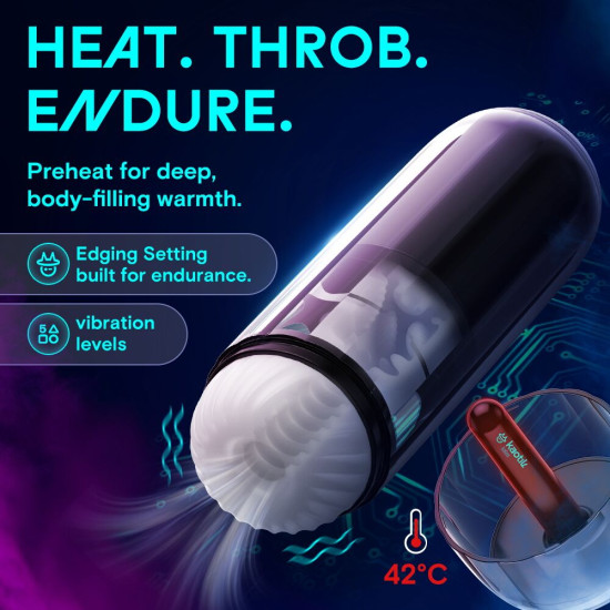 Смарт-мастурбатор, режим edging, пульсации, подогрев до 42 °C Kaotik Labs The Cocoon