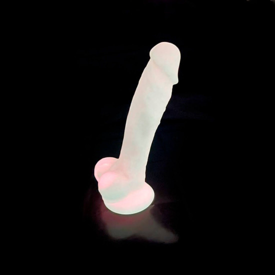 Фалоімітатор, що світиться у темряві, рожевий SilexD Johnny Pink Glow in the dark (м'ята упаковка!!!)