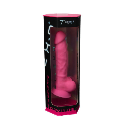 Фалоімітатор, що світиться у темряві, рожевий SilexD Johnny Pink Glow in the dark (м'ята упаковка!!!)