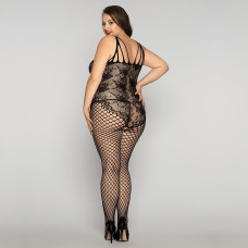 Бодистокинг на все тело с сеткой и кружевом, Plus Size