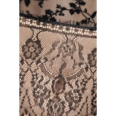 Корсет полупрозрачный с пажами (трусики в комплекте), чёрный FABRA CORSET Black, S/M