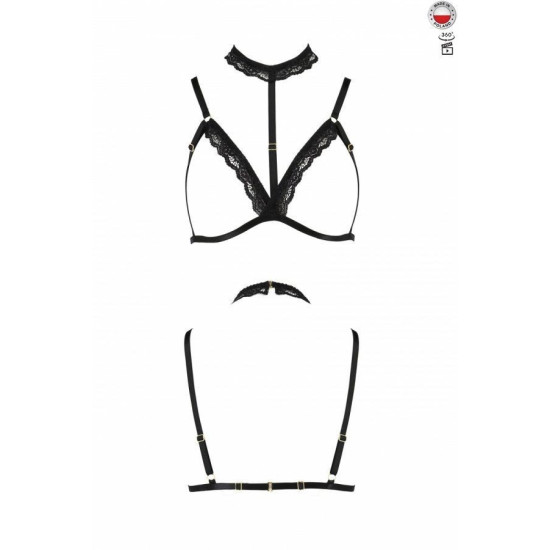 Бюстгальтер-стрепы с чокером, чёрный SHELLY BRA Black, L/XL
