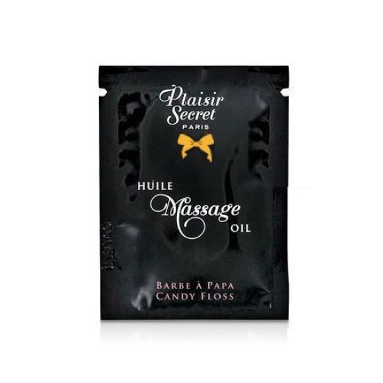 Пробник массажного масла с ароматом сладкой ваты Plaisirs Secrets Candy Floss, 3 ml
