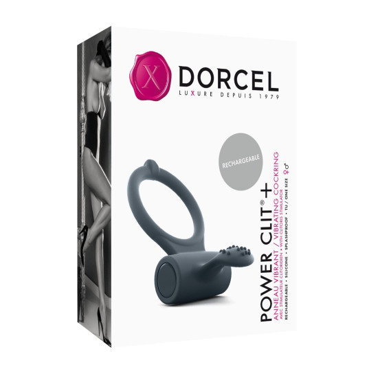 Ерекційне кільце з вібрацією і язичком зі щіточкою Dorcel Power Clit Plus, що перезаряджається