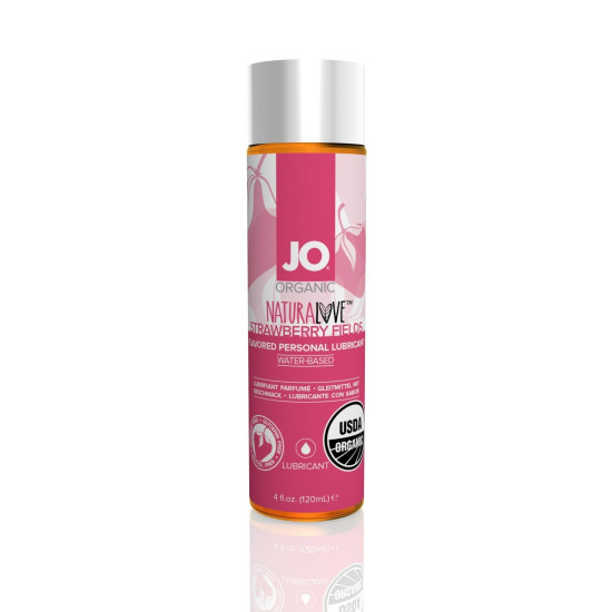Съедобная смазка для секса со вкусом клубники на водной основе JO NATURALOVE Strawberry, 120 ml