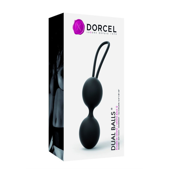 Вагінальні кульки, діаметр 3,6 см, вага 55 г, чорні Dorcel Dual Balls Black