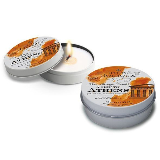 Масажна свічка з афродизіаками, аромат мускусу і пачулі Petits Joujoux Athens Musk and Patchouli, 43 ml