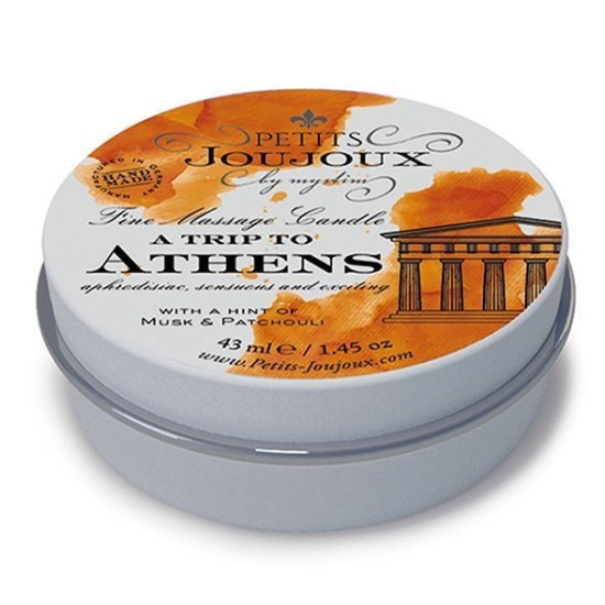 Масажна свічка з афродизіаками, аромат мускусу і пачулі Petits Joujoux Athens Musk and Patchouli, 43 ml