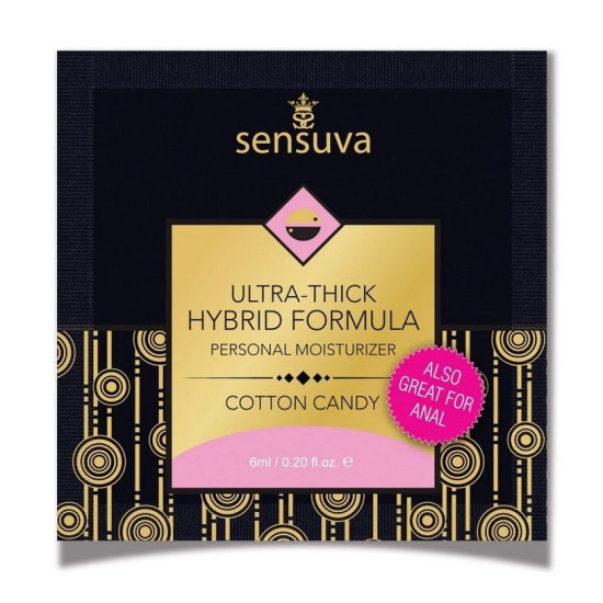 Пробник густой крем-смазки на гибридной основе со вкусом сладкой ваты Sensuva Ultra-Thick Hybrid Formula Cotton Candy, 6 ml