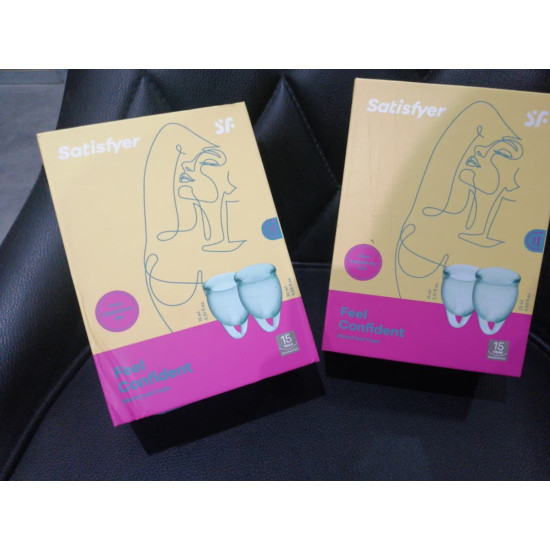 Набір менструальних чаш, світло-зелений Satisfyer Feel Confident (light green) (пом'ята упаковка)