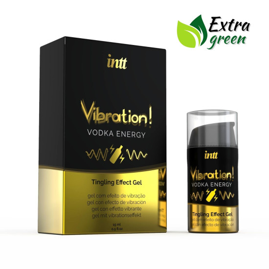Рідкий вібратор із ароматом алкоголю Intt Vibration EXTRA GREEN Vodka, 15 ml