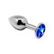 Металлическая анальная пробка с синим кристаллом Alive Mini Metal Butt Plug Blue, M