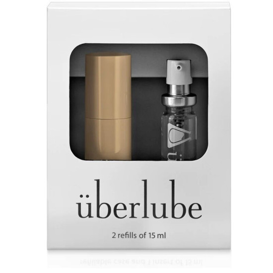 Премиальная интимная смазка 3-в-1 на силиконовой основе с кейсом, золотая Uberlube Good-to-Go Gold, 15 ml