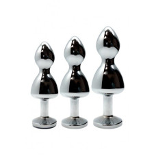 Металева анальна пробка з червоним кристалом, діаметр 3,1 см, червона Wooomy Lollypop Double Ball Metal Plug Red, M