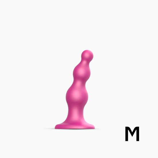 Насадка для страпона Strap-On-Me Dildo Plug Beads Framboise Metallic, M