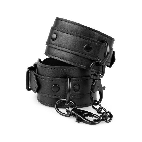 БДСМ наручники з екошкіри, чорні Bedroom Fantasies Handcuffs Black