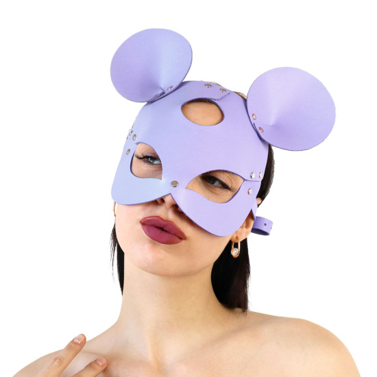 Шкіряна маска зайчика, лавандова Art of Sex Mouse Mask Lavender