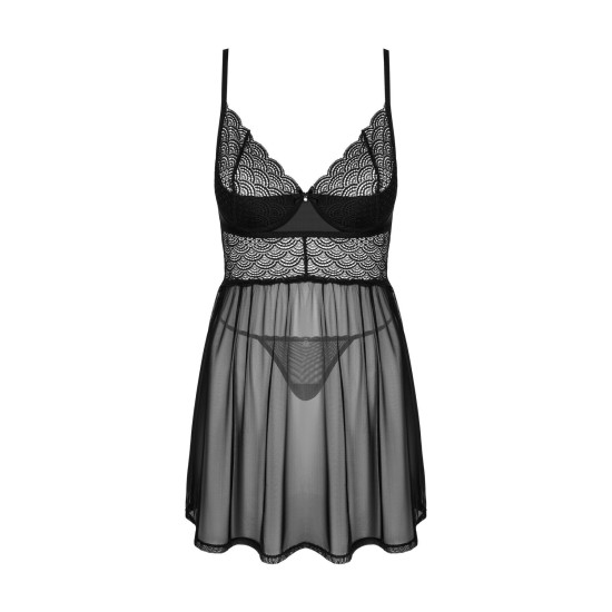 Эротический комплект (пеньюар и стринги) Obsessive Chemeris Babydoll & Thong, XL/2XL