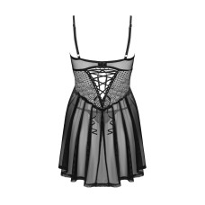 Еротичний комплект (пеньюар і стрінги) Obsessive Chemeris Babydoll & Thong, XL/2XL