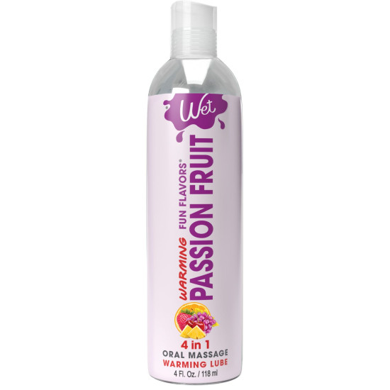 Зігріваючий лубрикант на водній основі зі смаком маракуї Wet Warming Passion Fruit 4 in 1, 118 ml