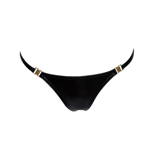 Трусики из материала с мокрым эффектом с золотистой застёжкой Noir Handmade P008 Powerwetlook Panty with Gold Clasp, 3XL