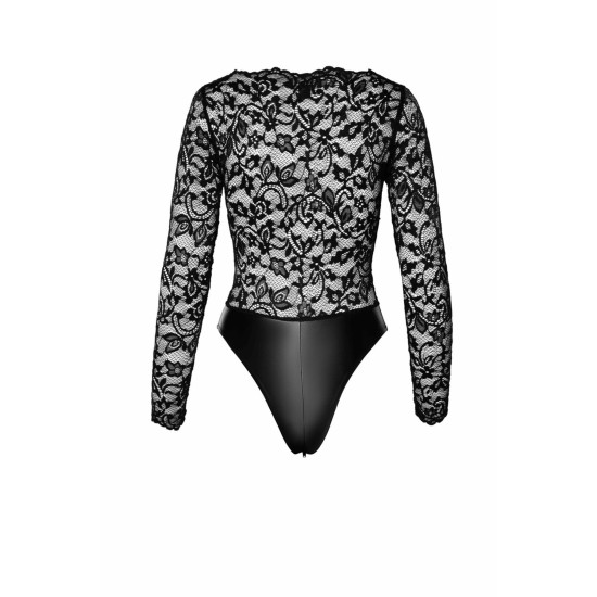 Боди из кружева и материала с мокрым эффектом Noir Handmade F296 Psyche Bodysuit of Lace and Wetlook, 3XL