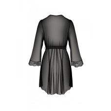 Пеньюар (пояс у комплекті), чорний Passion AMBERLY PEIGNOIR black, S/M