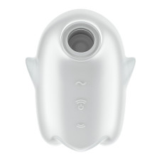 Вакуумний кліторальний стимулятор з вібрацією, білий Satisfyer Glowing Ghost White