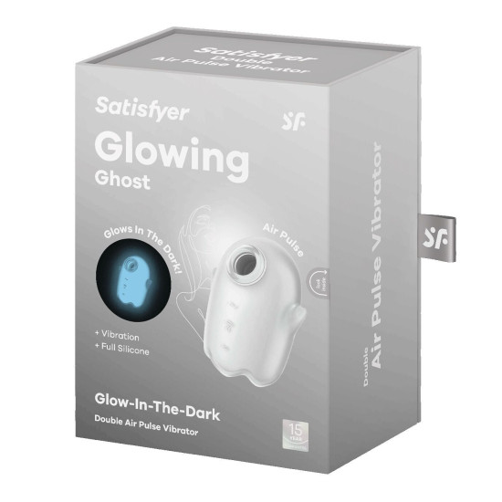 Вакуумный клиторальный стимулятор с вибрацией, белый Satisfyer Glowing Ghost White