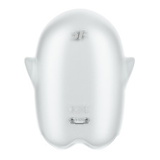 Вакуумний кліторальний стимулятор з вібрацією, білий Satisfyer Glowing Ghost White