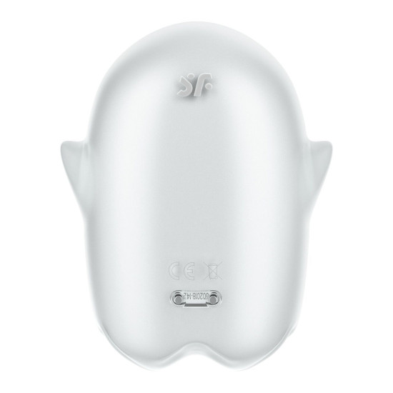 Вакуумный клиторальный стимулятор с вибрацией, белый Satisfyer Glowing Ghost White
