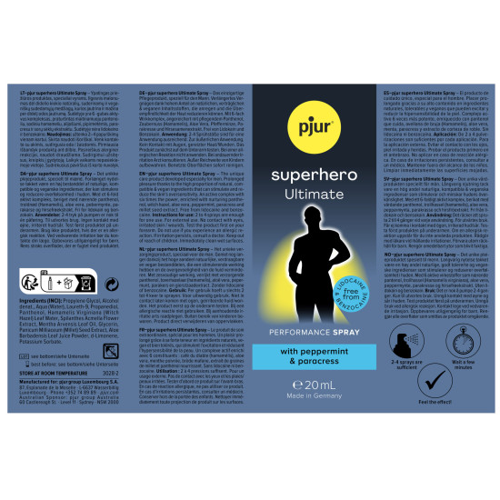 Потужний спрей пролонгатор pjur Superhero Ultimate Spray, 20 ml